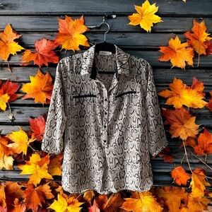 Aquamar Collection Neutral Tones Animal Print Top